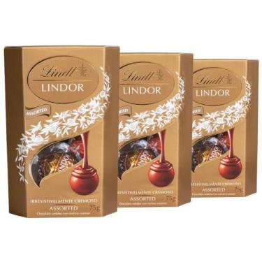Imagem de Bombom Sortido De Chocolate Suíço Lindt Lindor, 3 Caixas 75G