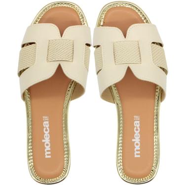 Imagem de Tamanco Rasteiro Moleca Glamour Tiras Transversais Feminino