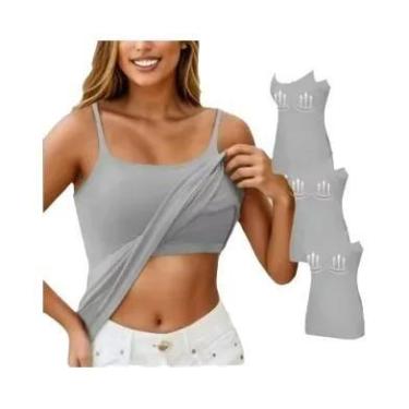 Imagem de Top Feminino Acolchoado Com Alças Finas, Modal, Com Sutiã Embutido Aju