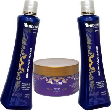Imagem de Kit 2 Shampoo + 1 Mascara Matizadora Midori Profissional