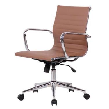 Imagem de Cadeira Giratória Baixa Office Sevilha Rivatti em PU Marrom Caramelo B