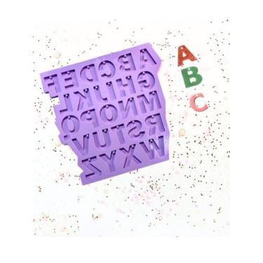Imagem de R497 molde de silicone alfabeto resina decorar - confeitaria dos molde