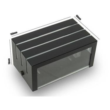 Imagem de Arandela Frisada Preta Parede Externa Kit 06 Unidades Homolo - Lcg Ele