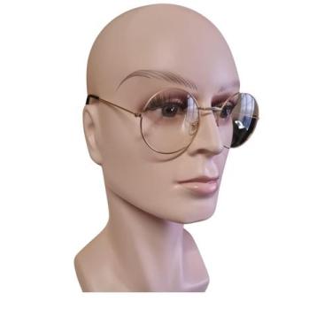 Imagem de Óculos Redondo Dourado Com Astes Dourada Fantasia Sem Grau - Lynx