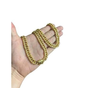 Imagem de Cordão + Pulseira Grumet 11mm - Ouro 18k - Dourado 70cm - Tojoia18K