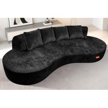 Imagem de HABUTWAY Sofá combinado curvo, namoradeira, preto