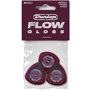 Imagem de Jim Dunlop Palheta de guitarra Flow Gloss 2,0 mm - pacote com 12 (550R200), marrom