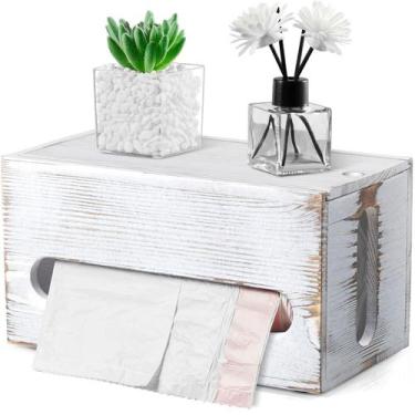Imagem de Dispensador de sacos de lixo DRASTAR Wall Mount Retro White Wood