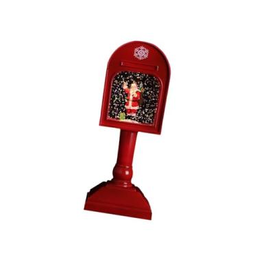 Imagem de Nishiyuenyi Caixa de Música Globo de Neve de Natal, Decoração de Mesa 8x7x20 Cm com 8 Músicas, Lanterna de água com Glitter Giratório para Prateleira, Mesa Intern, Papai Noel, Tamanho real