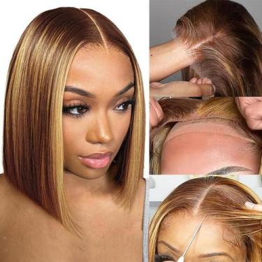 Imagem de Peruca frontal de renda EECBN Wear and Go Human Hair Honey Blonde 14 p
