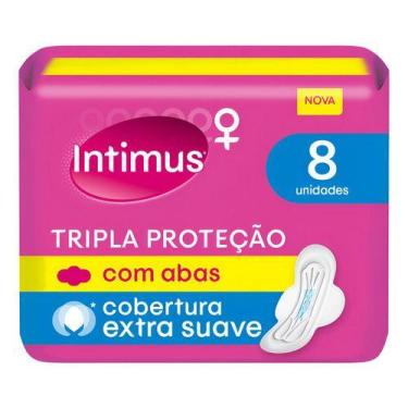Imagem de Absorvente Tripla Proteção Com Abas Suave 8 Unidades Intimus