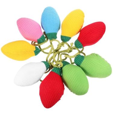 Imagem de ARTIBETTER 1 Peça 5,9 Pés Luzes De Feltro Guirlanda Lâmpadas Coloridas Banner Bolas Borla Para Feriado Casamento Árvore Natal Decoração Parede Festa