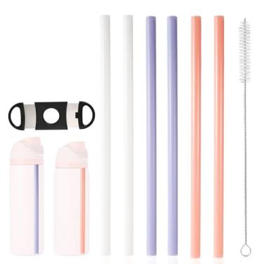 Imagem de 6un Canudos de Reposição para Owala FreeSip 24 oz 32 oz, 3 Cores Canudos Plástico Reutilizáveis com Escova Limpeza e Ferramenta de Corte Acessórios e Peças para Copo Garrafa Água