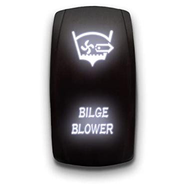 Imagem de Soprador de porão - Branco - Interruptor de alternância gravado a laser 20A 12V - Interruptor basculante vertical DPST de 5 pinos