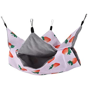 Imagem de Rede pequena para gaiola para animais de estimação cama suspensa beliche de camada dupla aconchego com bolsa para hamster, furão chinchila porquinho-da-índia (G)