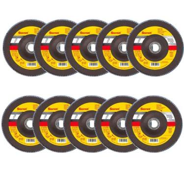 Imagem de Disco Flap 4 1/2 X 7/8 Grão 120 Starret KIT COM 10 UND