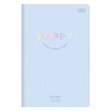 Imagem de Agenda Planner Happy 2026 Grampeado 20 Folhas Azul - Tilibra