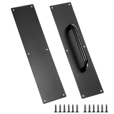 Imagem de Sumnacon 1 conjunto de puxador de porta de aço inoxidável de 40,6 cm - Barra de maçaneta de portão resistente para casa/escritório/armazém/público, adequado para porta de madeira/composto com