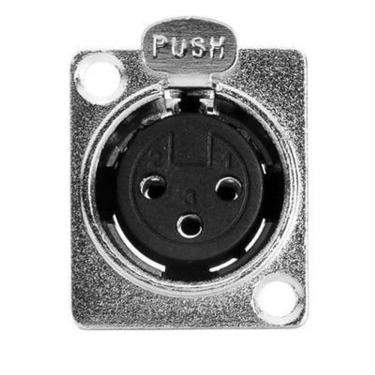 Imagem de Conector Xlr Painel Cromado Fêmea Mxt 10 Unidades