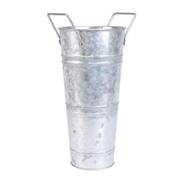 Imagem de Folha De 1 Unidade Balde De Flor De Lata Balde De Panela Vaso De Flores Rústico Vaso Gasto Vaso De Flores De Fazenda Vaso Jarro Antigo Galvanizado Flor Artificial Ferro