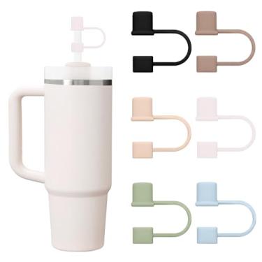 Imagem de 6 peças de tampas de palha de silicone compatíveis com copo Stanley Cup 850.5-1,134.0 g copo com alça de 10 mm para acessórios Stanley Cup (cor 1)