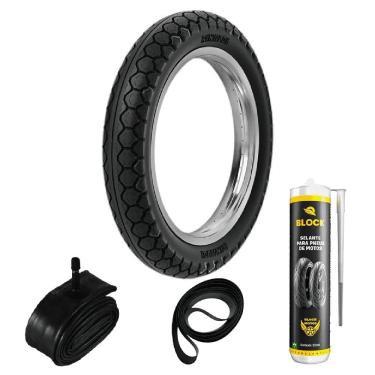 Imagem de Pneu Biz 125 Pop 110i C 100 Dream Crypton 250-17 43l Pd29 Rinaldi + Câmara + Cinta + Selante