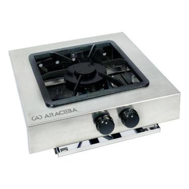 Imagem de Fogão Gás Industrial Embutir 1 Boca Aço Inoxidável 30X30 Cm