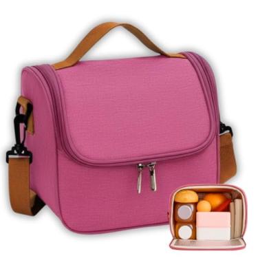 Imagem de Bolsa Térmica Lancheira Com Alça Transversal Para Marmitas e Lanches - Porta Refeições Moderno e Compacto de Trabalho Passeios e Academia Fitness