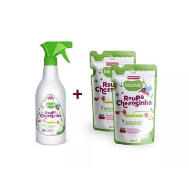 Imagem de Kit Água de Passar Roupa de Neném Bebê Bioclub Com 2 Refis