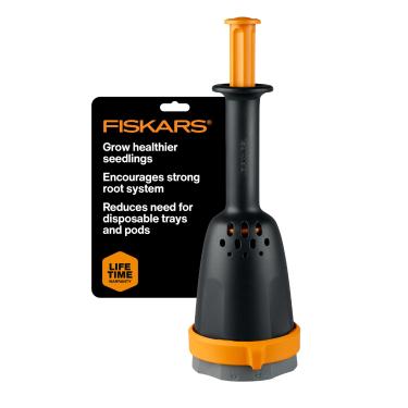 Imagem de Fiskars Fabricante de blocos de solo para sementes de jardim com poda de ar natural, ferramenta de jardinagem ecológica com bloqueio de solo para germinação de sementes