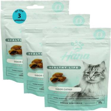 Imagem de Kit 3 Snacks Hana Healthy Life Cat Sensations Para Gatos Adultos 60g
