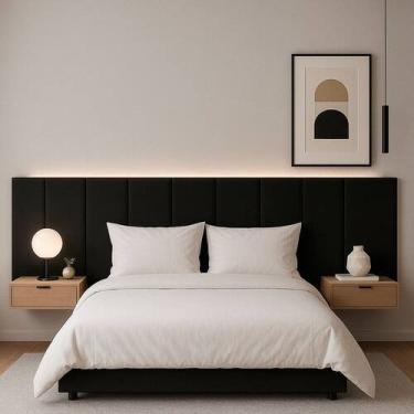 Imagem de Cabeceira King 10 Módulos Estofados Placa Cama Box Adesiva 200cm - PC 