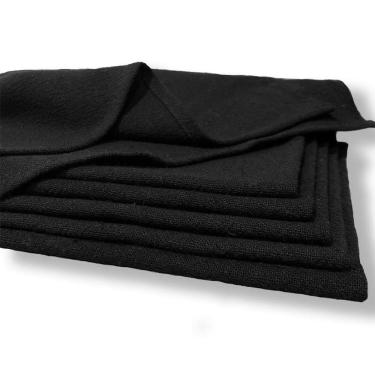 Imagem de Pano De Prato Preto Pé De Galinha Com Bainha - 5 Unidades