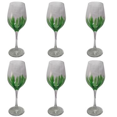 Imagem de Kit 6 Taças de Vidro Grande 490ml Vinho Água Verde