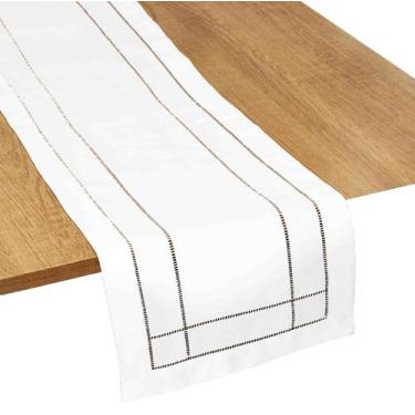 Imagem de Caminho De Mesa Branco Ajour Poli-Bambu 40X225Cm Rafimex