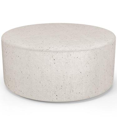 Imagem de Puff Redondo Orgânico para Living 90cm Lola W01 Linho Cru - Lyam Decor