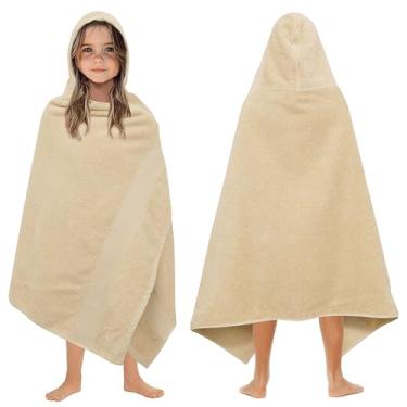 Imagem de ORIGINAL KIDS Envoltório de toalha de banho com capuz - 100% algodão - 500 g/m2 grande toalha infantil grande com capuz - chuveiro infantil piscina praia - super macio absorvente secagem rápida - 68 x