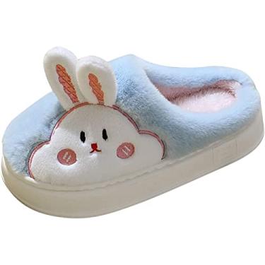 Imagem de Pantufas Mule para mulheres casal de mulheres fundo grosso algodão, A, 4.5