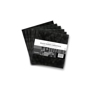 Imagem de Cartolina premium de camurça flocada, 30,5 x 30,5 cm, pacote com 10 (preto)