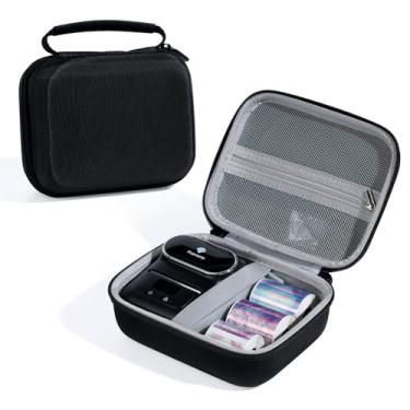 Imagem de Phomemo Capa para máquina de etiquetas M110/M220/M250/M221/M108, bolsa de armazenamento de etiquetas portátil à prova d'água e à prova de choque para rolo de etiquetas, cabo USB, preto (apenas saco)