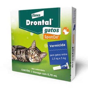 Imagem de Drontal SpotOn Vermífugo para Gatos de 2,5 a 5kg Elanco 0,70ml