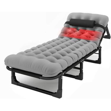 Imagem de Berço De Acampamento Dobrável Com Colchão, Berço De Acampamento Portátil Para Adultos, Berços De Dormir Pesados 350s Com Almofada E Travesseiro, Berços De Acampamento De Viagem Portáteis Ox