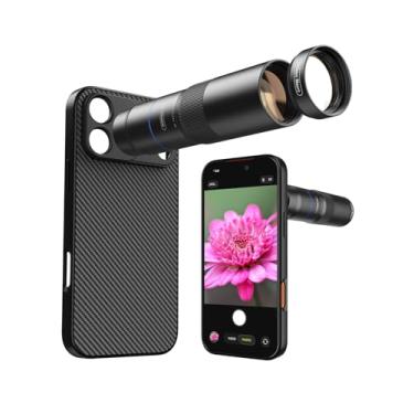 Imagem de MIAO LAB Lente teleobjetiva HD 10X e lente macro de 200 mm, kit de lente de câmera de telefone de alumínio 2 em 1 com interface de rosca de lente de 17 mm. Acessório de lente de telefone adequado para