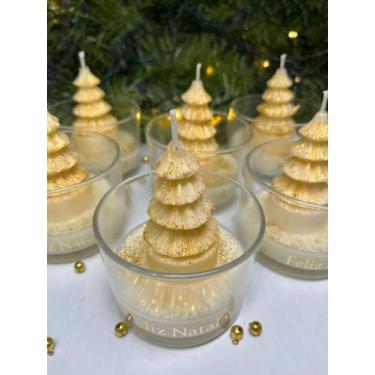 Imagem de Vela Aromática Feliz Natal com Brilho Presente Lembrancinha - Likare H