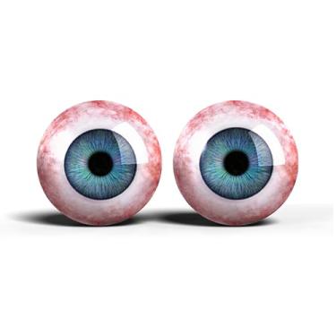 Imagem de Olhos de artesanato de vidro realistas de 2,5 cm, design de íris humana azul e cinza, conjunto de 2 peças, suprimentos para taxidermia e fabricação de bonecas - ONE POLEGADAS 25 mm (17-2-2-25)