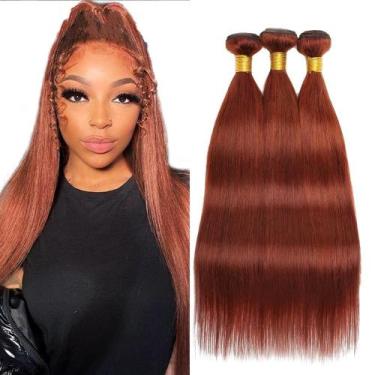 Imagem de Pacotes de cabelo Peenoll Copper Red Brown 12A Brazilian Virgin