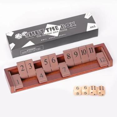 Imagem de Tabuleiro de madeira Shut The Box de 28 cm com números grandes - Marca