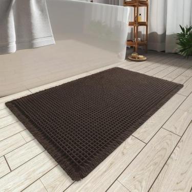Imagem de Tapete de banho AMOAMI Waffle Super Absorvente Antiderrapante 45x75cm