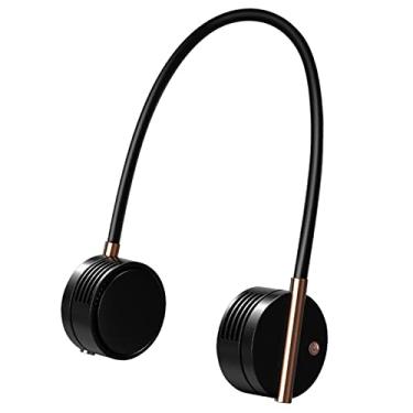 Imagem de WYUYIWH Ventilador de pescoço portátil, ventilador de pescoço pessoal para resfriamento, ventiladores de cabeça dobráveis de 360°, recarregável por USB, ventilador de pescoço suspenso sem lâmina para