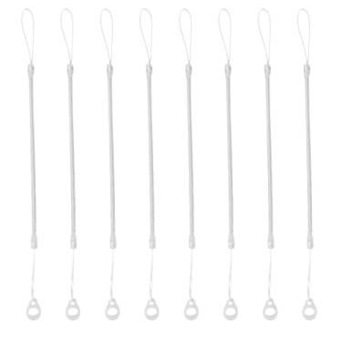 Imagem de 8un Cordão Elástico para Caneta, Alça Retrátil com Mola e Anti-Perda Prancheta com Anel de Silicone Cordão para Prender Caneta à Tela Sensível Ao Toque (Transparente)